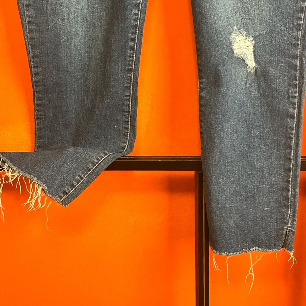 Democracy “Ab” Technology Distressed Raw Hem Skinny Jeans